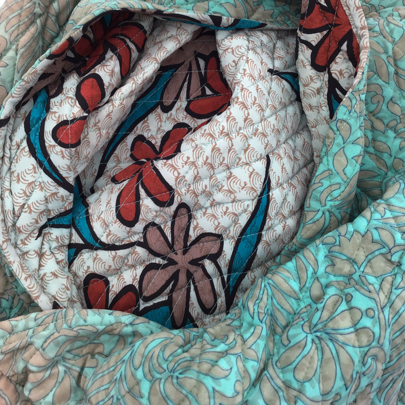 Unika silke-pudebetræk (blå/blomstret/turkis)