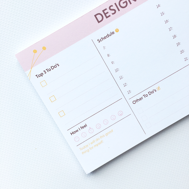 &quot;Design Your Day&quot; planl&aelig;gger - notesblok  Grand Stories Design
