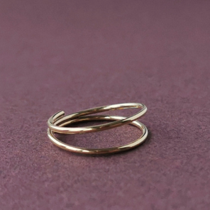 "Duo" ring - forgyldt sterling sølv
