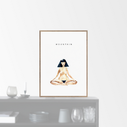&quot;Mountain meditation&quot; plakat (A3)  Yoga Prints