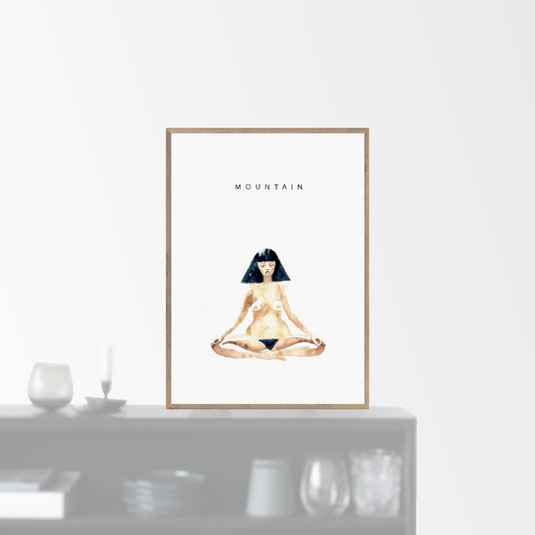 &quot;Mountain meditation&quot; plakat (50x70cm)  Yoga Prints