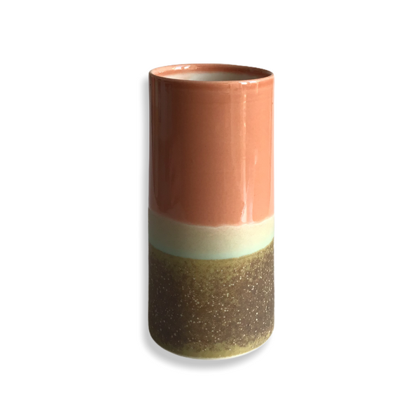 Lille unika "Sustainable" vase (orange/grøn)