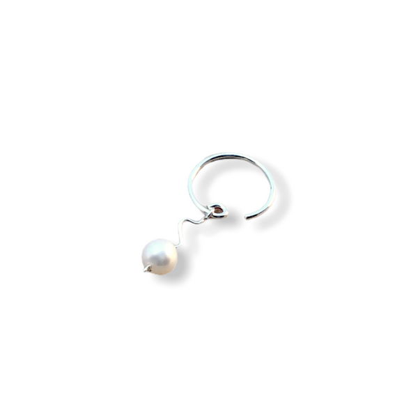 "Krøl pendant" ørering - sølv
